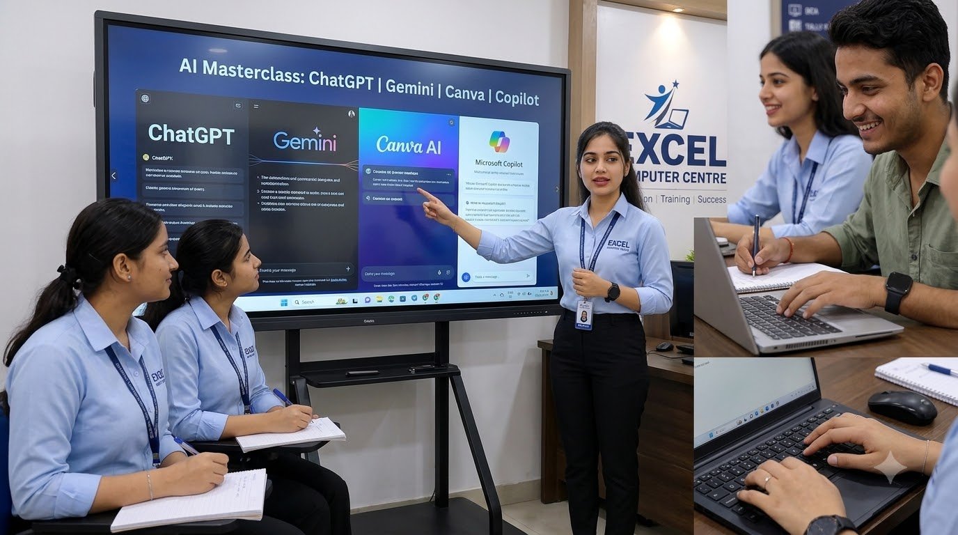 Female trainer explains AI tools ()